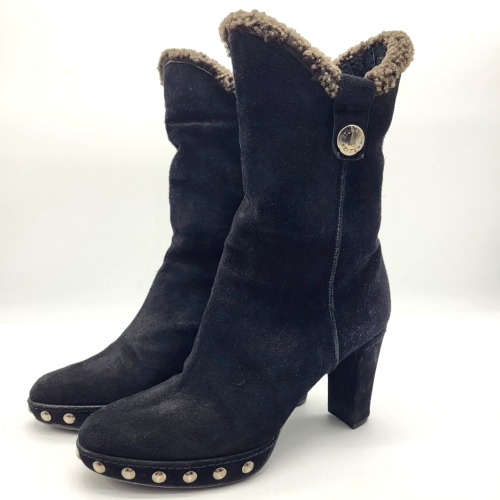 Stuart Weitzman Black Suede Baddie Feminine Effortless Bootie